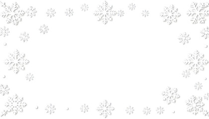 Fototapeta premium Christmas card with snowflake border vector. Xmas snow flake pattern. Festive christmas card. Isolated illustration white background, cinematic