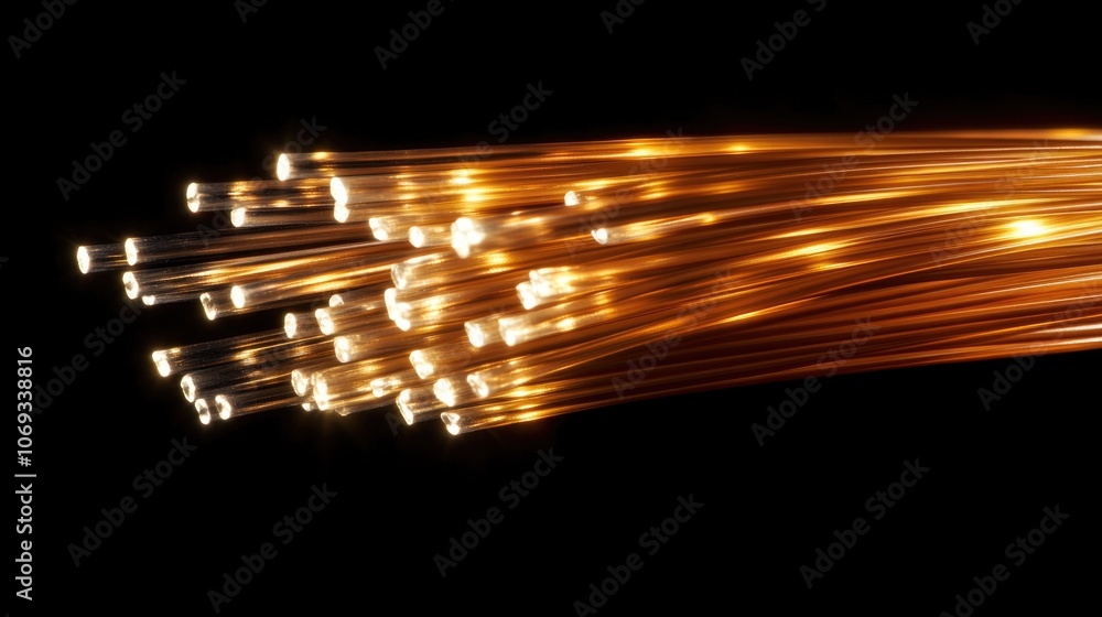 Poster a close-up shot of a bunch of wires on a dark background, ideal for technology or industry-related c