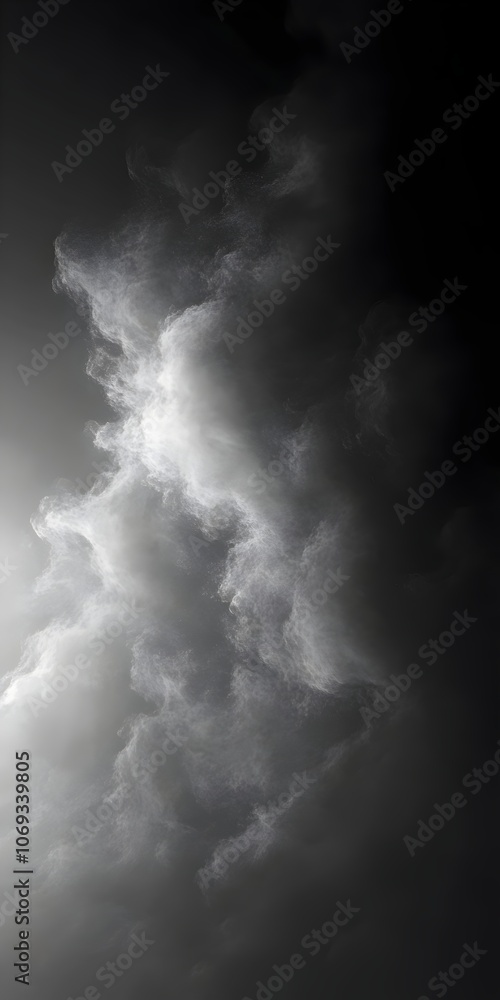 Aufkleber a mesmerizing formation of swirling gray and white clouds, creating an atmospheric and moody aesthet