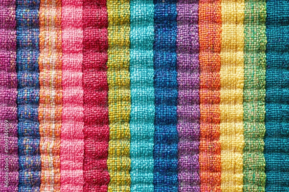 Poster Close up shot of a colorful fabric with intricate patterns and textures