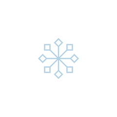 snowflake and star icon. Christmas winter snowflake decoration