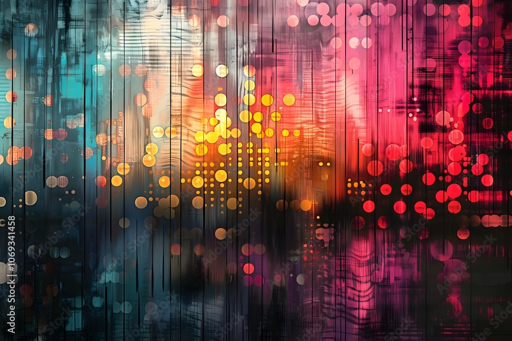 Poster vibrant abstract background with colorful bokeh effects