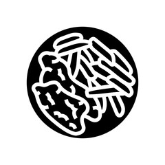 chips fish glyph icon vector. chips fish sign. isolated symbol illustration