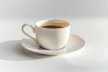 Fototapeta premium A single cup of coffee sitting on a saucer, ready for consumption