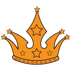 Crown clip art design on plain white transparent isolated background for card, shirt, hoodie, sweatshirt, apparel, card, tag, mug, icon, poster or badge