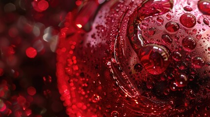A detailed view of a bright red Christmas decoration