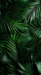 Lush Green Tropical Leaves Background Texture