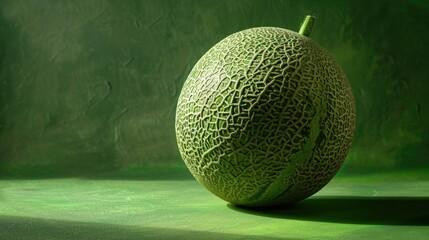 Fresh cantaloupe slice on a table, ideal for food styling and photography