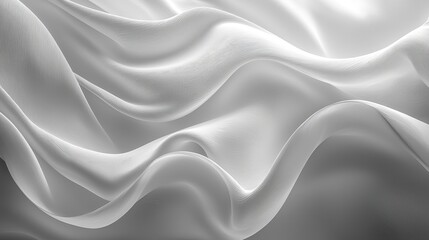 Fototapeta premium Elegant White Fabric with Waves