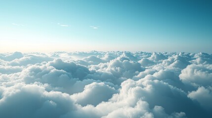 Fluffy White Clouds in Blue Sky