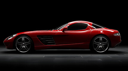 A generic and unbranded red sport car running, illustration