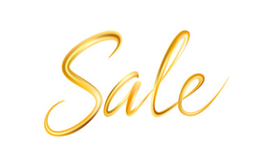 Gold Sale Lettering. Calligraphic lettering for discounts, clearances