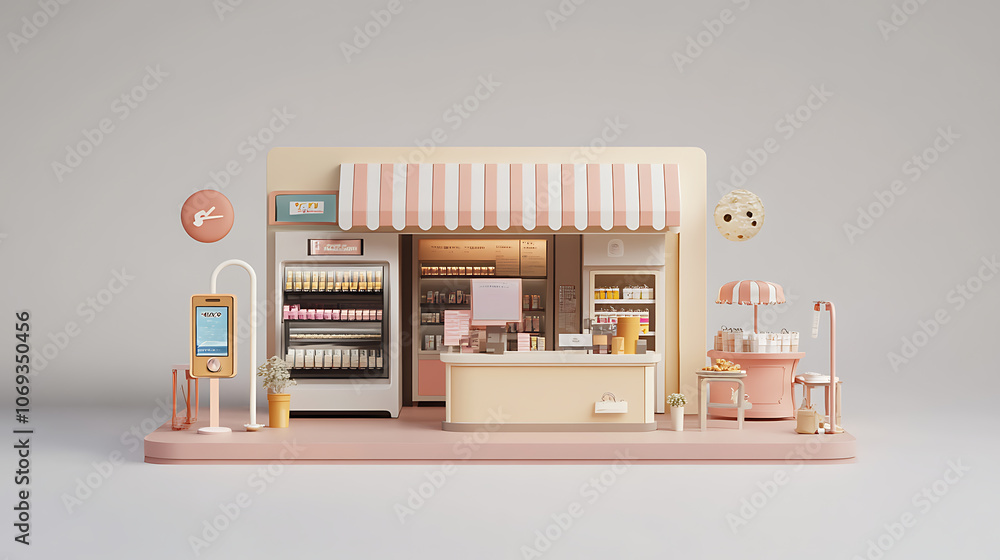 Poster a 3d version of a store that has a POS system