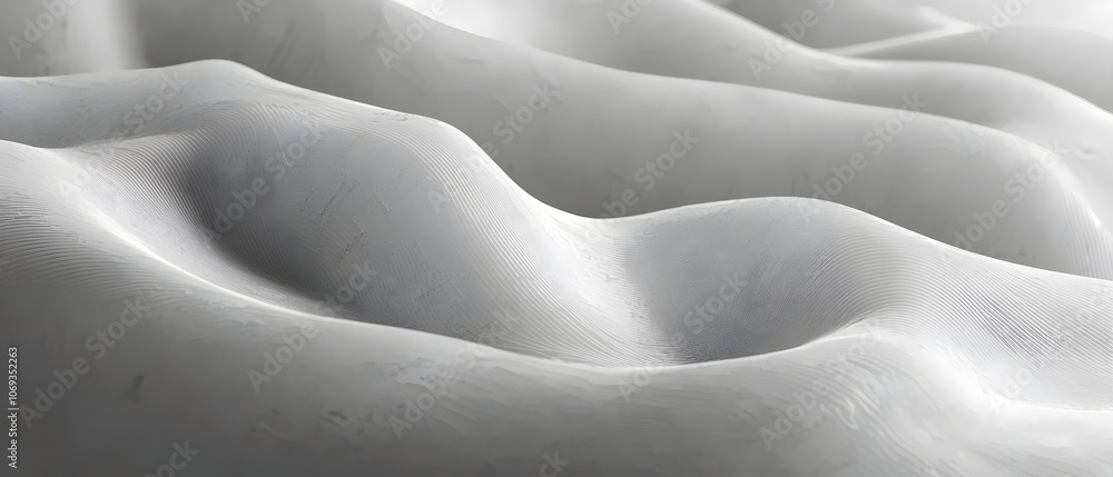 Poster an abstract close-up of smooth, undulating white surfaces that create a serene and minimalist aesthe