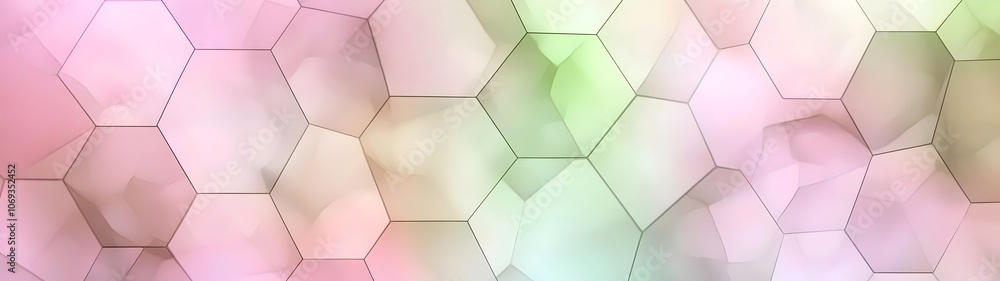Aufkleber a soft and abstract background featuring interconnected hexagonal shapes in pastel pink and green to