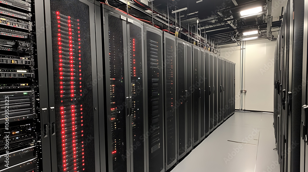 Fototapete The server control center for an internet provider is called a data center