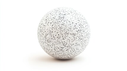 A single white and black speckled egg sits on a clean white surface, awaiting discovery