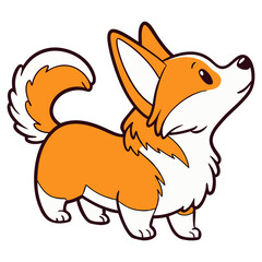 Cute corgi dog illustration isolated