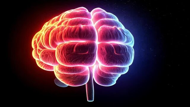 A vivid illustration of a human brain highlighting its neural pathways and cognitive processes