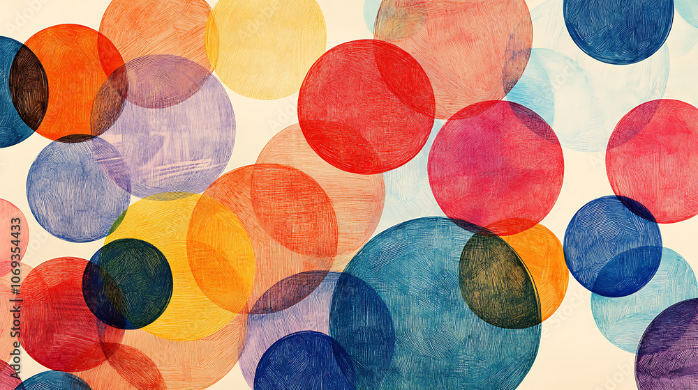 Aufkleber social network in use with images of circles drawn