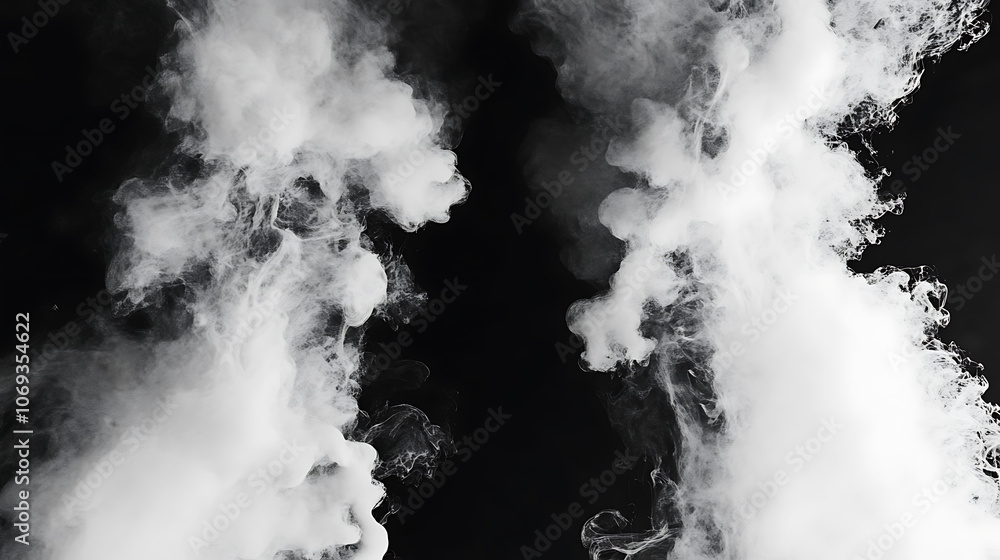 Poster vertical video, 3d smoke explosion shockwave effect and divergent wave isolated on black background,