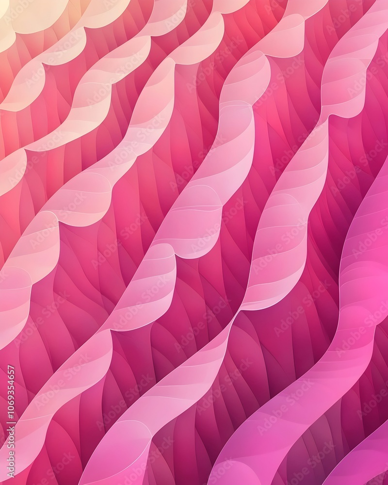 Poster abstract waves of soft pink hues flow seamlessly, creating a serene and calming visual experience, p