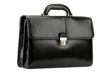 Brown leather briefcase isolated on white background.AI GENERATED