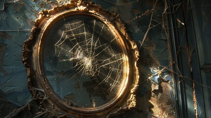 Obraz premium Vintage Mirror with Cobwebs