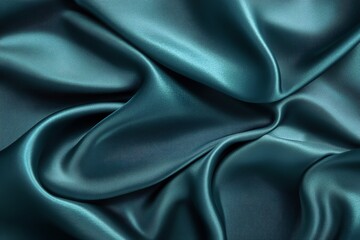 Fototapeta premium Fond vert sarcelle foncé brillant avec motifs subtils de vagues et plis, inspiré par les textures océaniques..