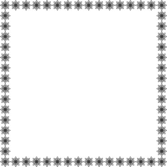 Snowflake square frame. Winter snowflake round border.