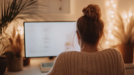 Energetic woman leading an online fitness class for virtual workout motivation