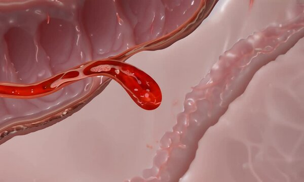 Large Intestine zoom with Circulatory System