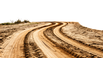 Dirt road isolated on white background.AI GENERATED