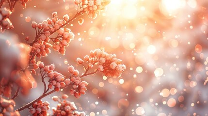 Winter Frost Covered Tree Branch