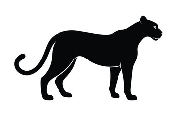 Cheetah Silhouette Vector Illustration - Cartoon, Clipart & Line Art Design
