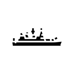 Obraz premium naval destroyer ship glyph icon vector. naval destroyer ship sign. isolated symbol illustration