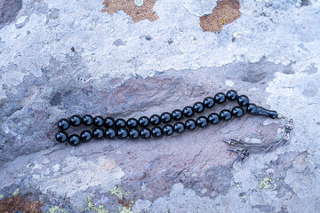 Ottoman Amber Rosary Collection products are natural, concept shooting on stone. (focusing is done on purpose)
