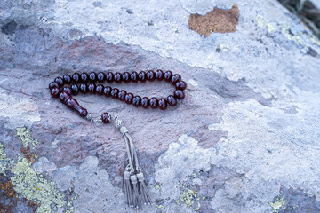 Ottoman Amber Rosary Collection products are natural, concept shooting on stone. (focusing is done on purpose)