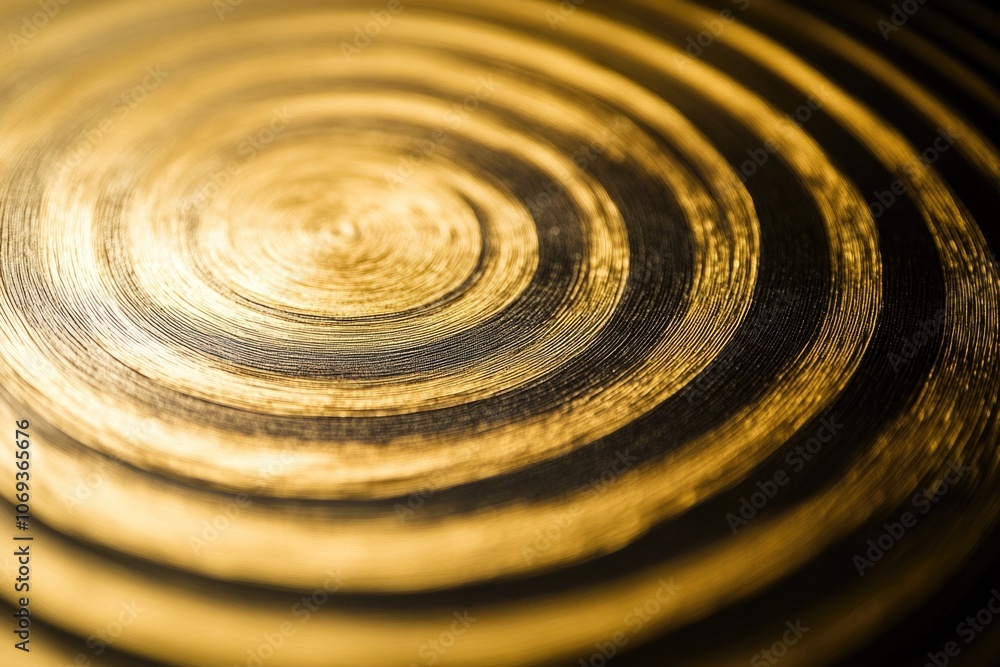 Poster close-up shot of a circular object sitting on a table, perfect for showcasing unique designs or deta
