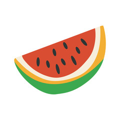 Juicy watermelon slice in flat design. Kwanzaa holiday festival gift fruit. Vector illustration isolated.