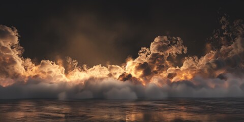 Fototapeta premium A massive fire engulfing the atmosphere, with flames reaching the clouds