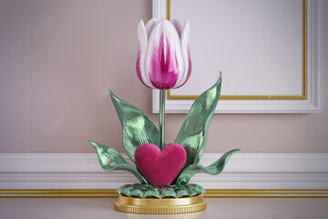 Velvet Heart and Porcelain Flower