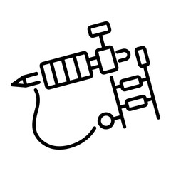 A linear icon of a tattoo machine.