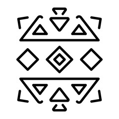 A linear icon of a Polynesian tattoo design