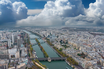 photography of landscapes of the city of Paris from above