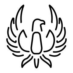 A linear icon of eagle tattoo 