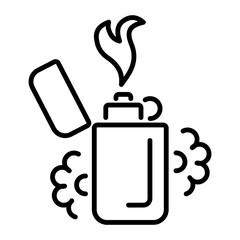 A linear icon of lighter tattoo 