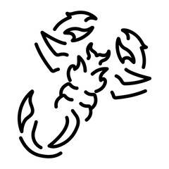 A line icon of scorpion tattoo 