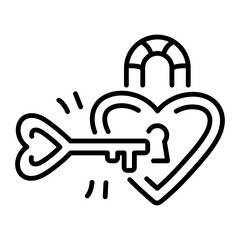 A linear icon of love lock tattoo 