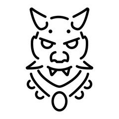 A linear icon of japanese mask 